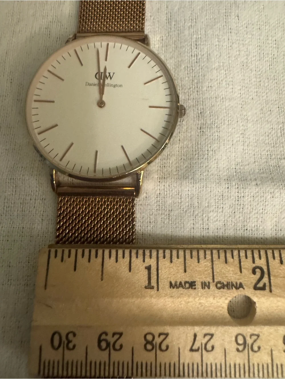 Daniel Wellington Rose Gold Mesh Watch with White Dial